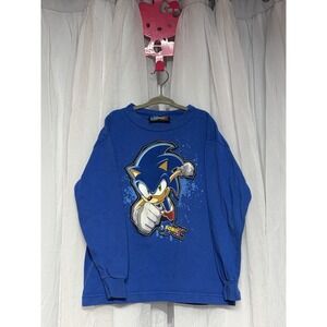 VTG Sonic X Sonic‎ the Hedgehog Long Sleeve Shirt Kids Blue 2000s Size L 7